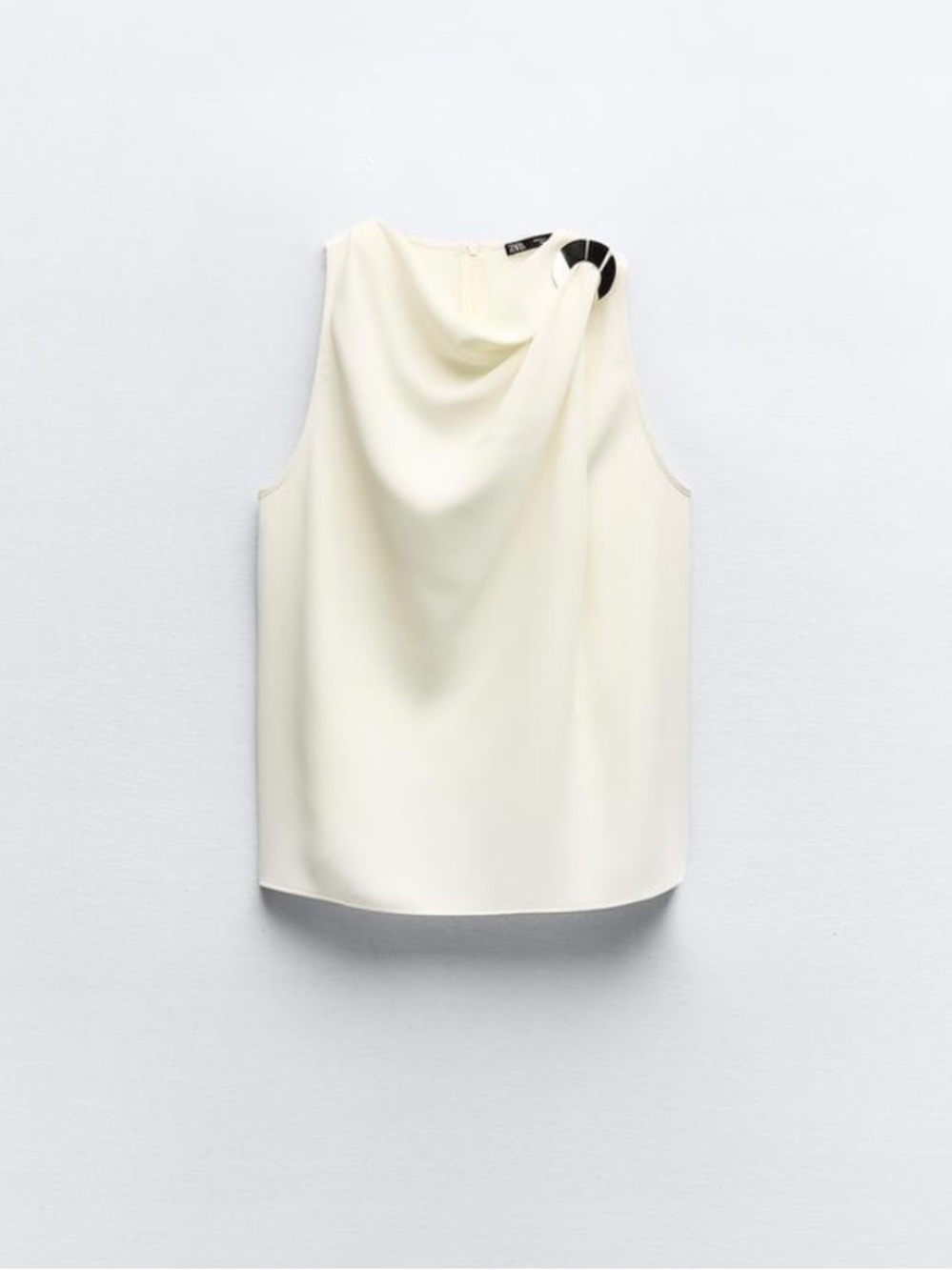 Zara Golden Appliqué SleevelessTop In Ecru Cream Size L NWT - Picture 1 of 10